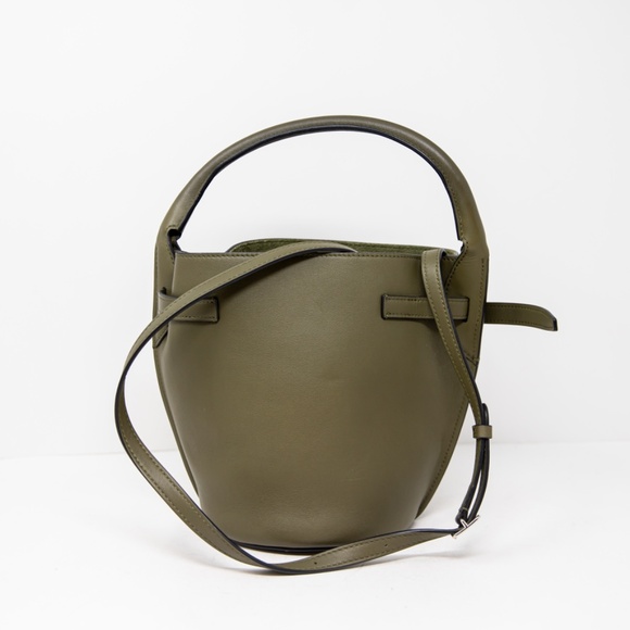 Celine Paris Nano Bucket Handbag 2Way 187243 Kerky Green Leather Purse Tote - Picture 3 of 5